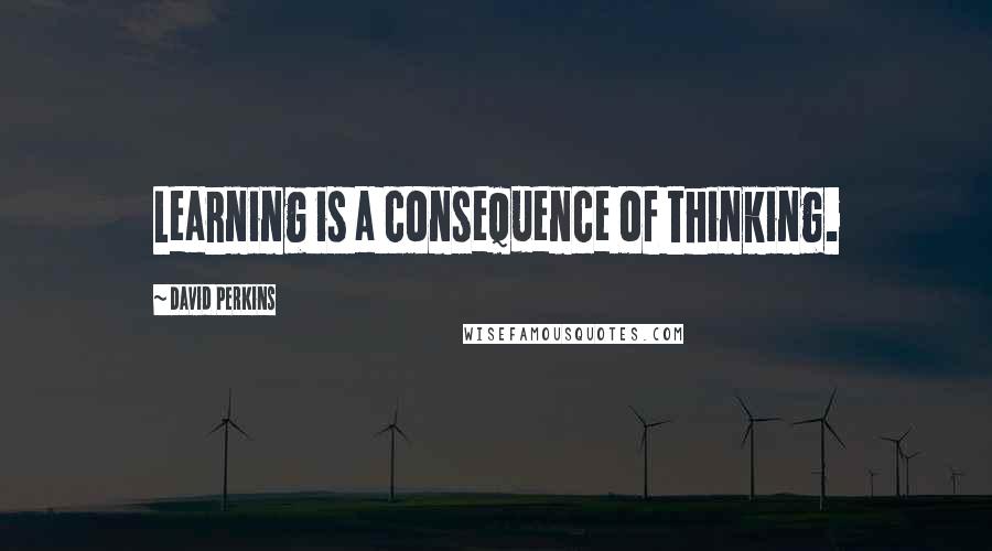 David Perkins quotes: Learning is a consequence of thinking.