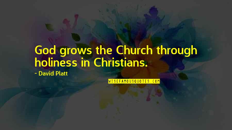 David Platt Quotes By David Platt: God grows the Church through holiness in Christians.