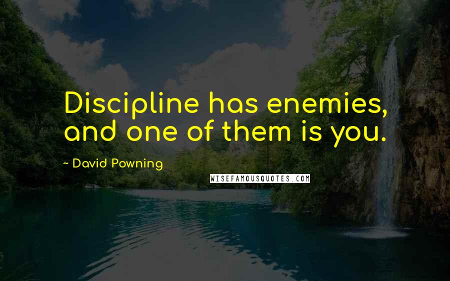 David Powning quotes: Discipline has enemies, and one of them is you.