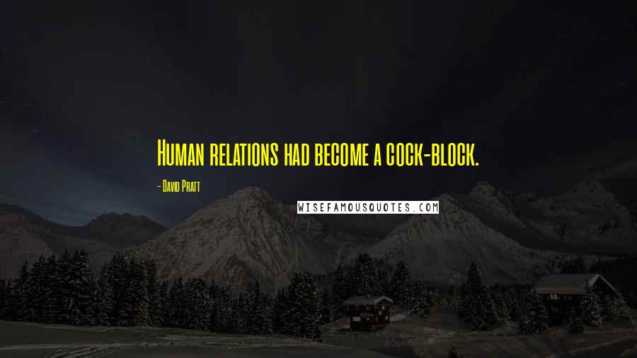 David Pratt quotes: Human relations had become a cock-block.