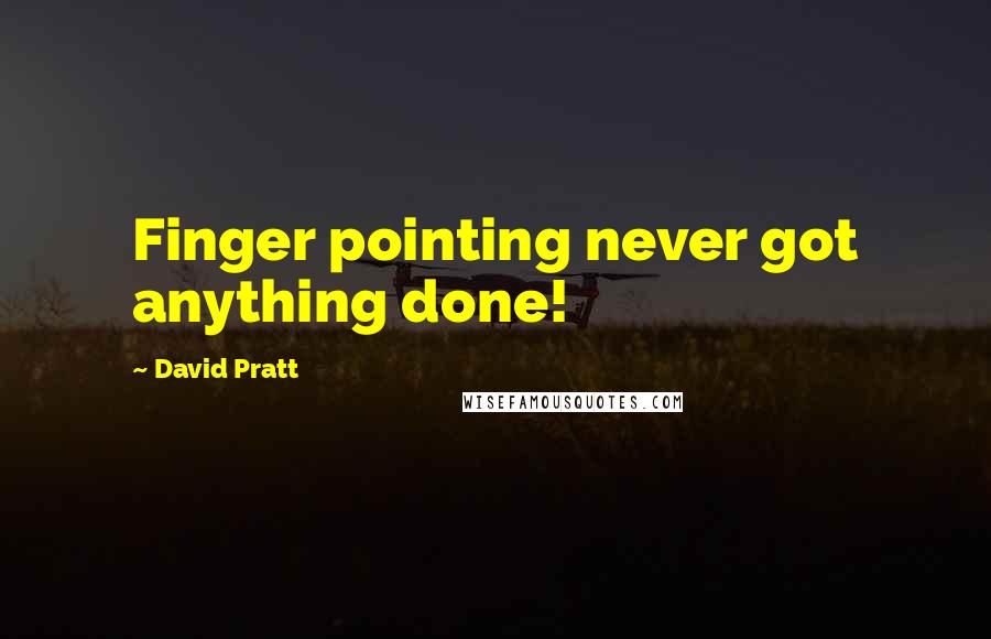 David Pratt quotes: Finger pointing never got anything done!