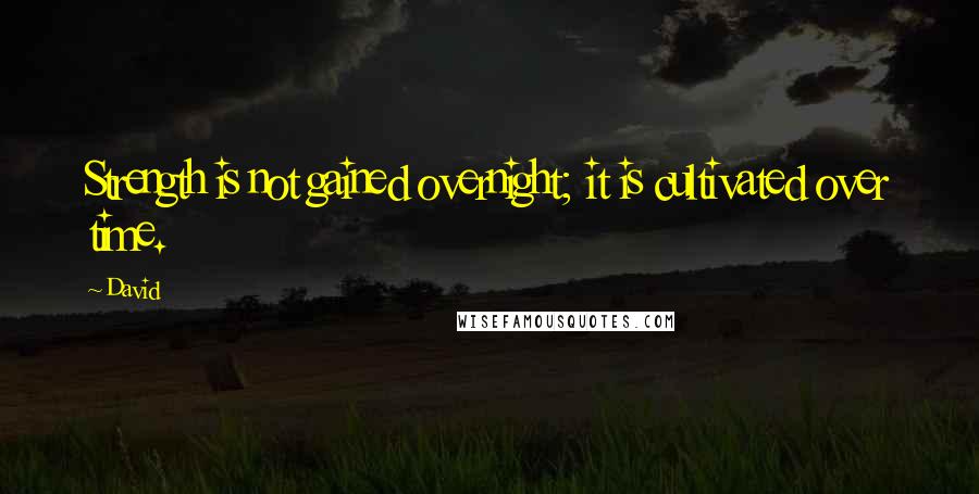 David quotes: Strength is not gained overnight; it is cultivated over time.