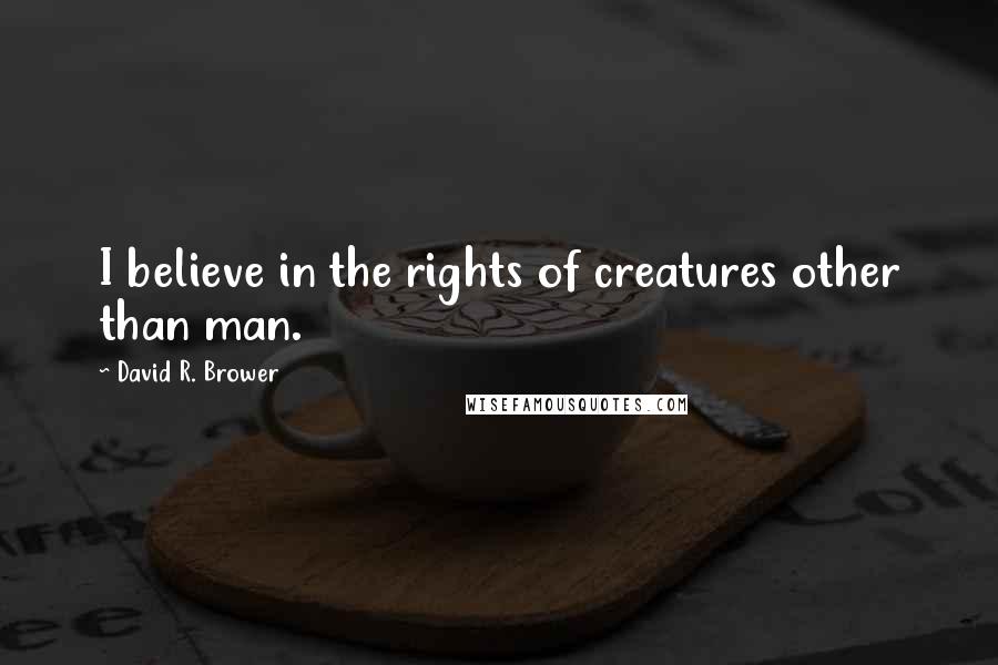 David R. Brower quotes: I believe in the rights of creatures other than man.