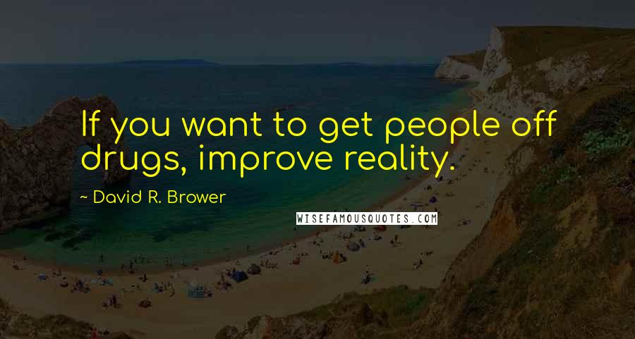 David R. Brower quotes: If you want to get people off drugs, improve reality.