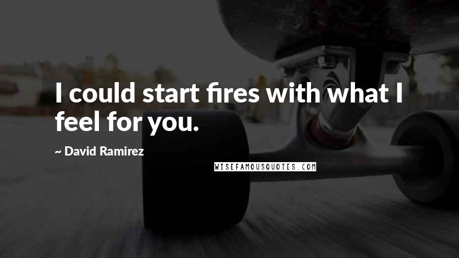 David Ramirez quotes: I could start fires with what I feel for you.