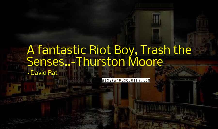 David Rat quotes: A fantastic Riot Boy, Trash the Senses..-Thurston Moore