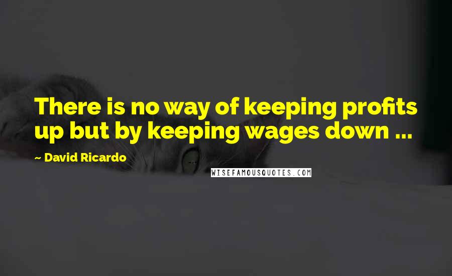 David Ricardo quotes: There is no way of keeping profits up but by keeping wages down ...