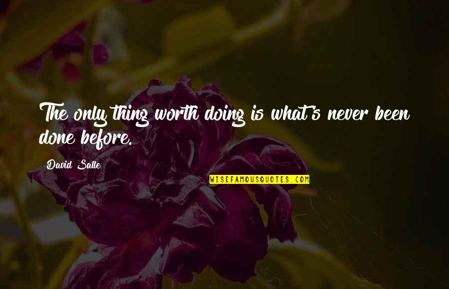David Salle Quotes By David Salle: The only thing worth doing is what's never