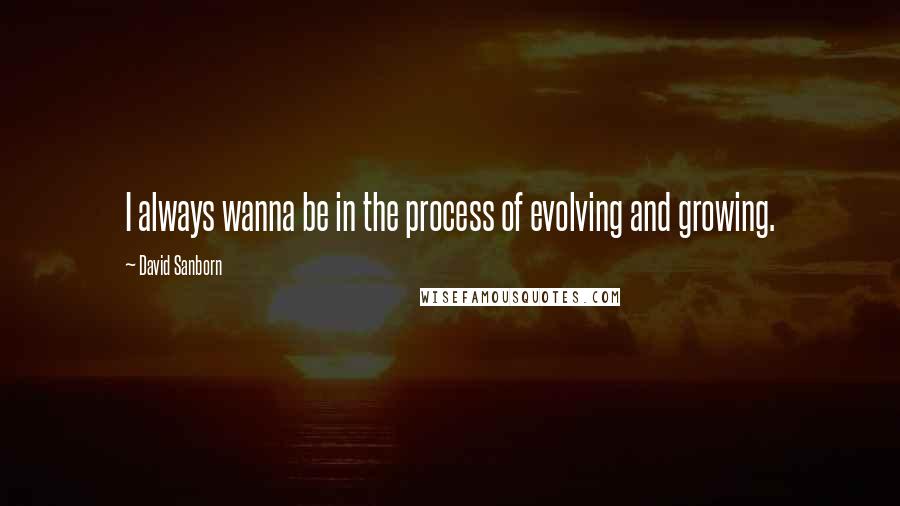 David Sanborn quotes: I always wanna be in the process of evolving and growing.