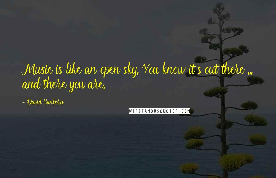 David Sanborn quotes: Music is like an open sky. You know it's out there ... and there you are.