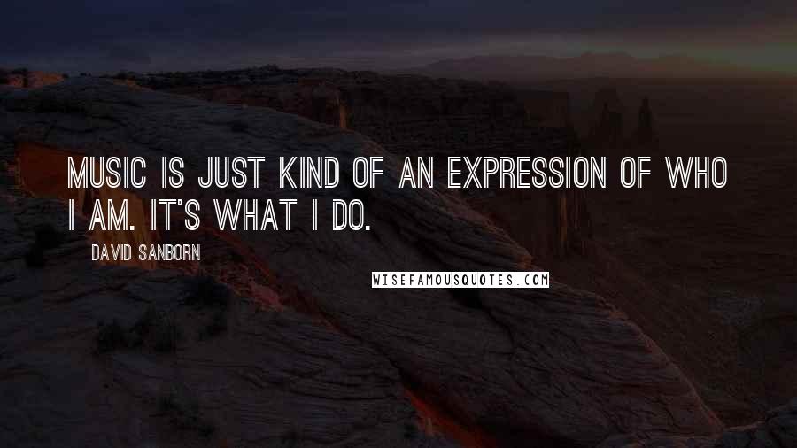 David Sanborn quotes: Music is just kind of an expression of who I am. It's what I do.