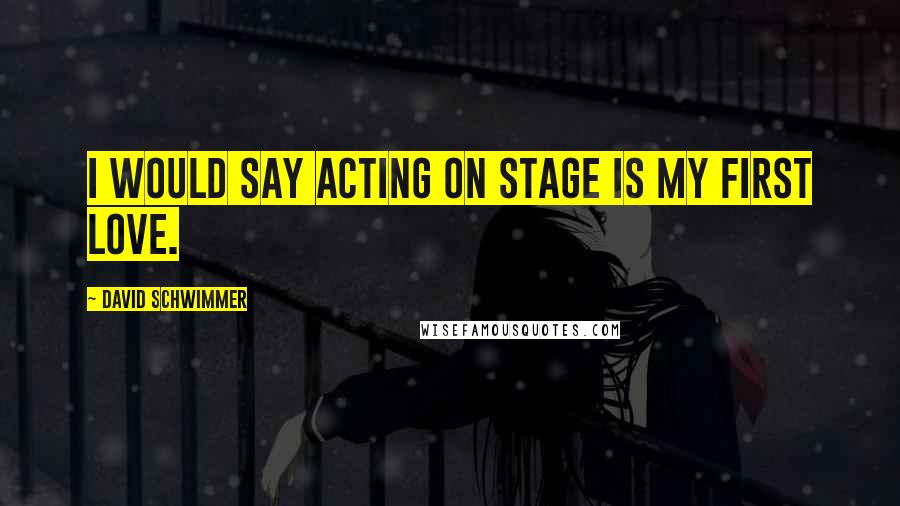 David Schwimmer quotes: I would say acting on stage is my first love.