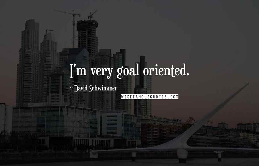 David Schwimmer quotes: I'm very goal oriented.