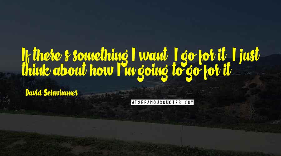 David Schwimmer quotes: If there's something I want, I go for it. I just think about how I'm going to go for it.