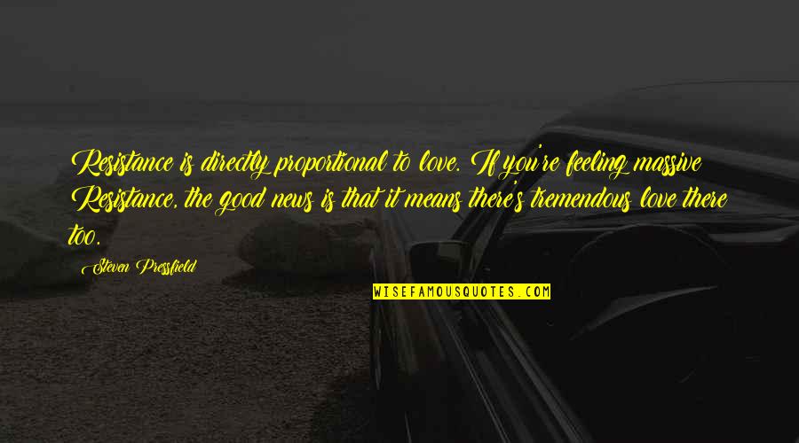 David Seaman Quotes By Steven Pressfield: Resistance is directly proportional to love. If you're