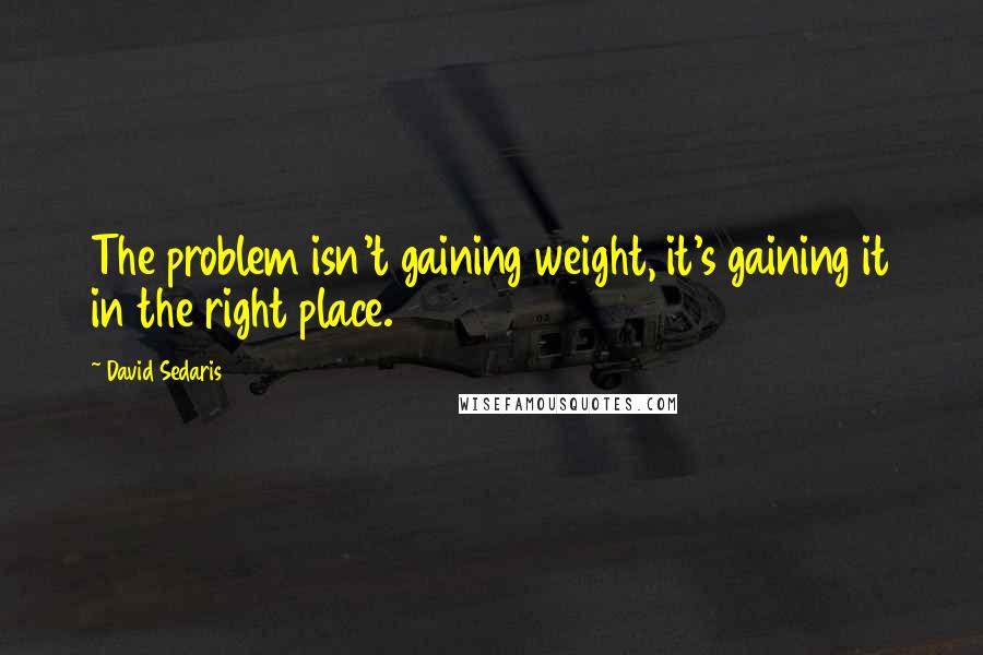 David Sedaris quotes: The problem isn't gaining weight, it's gaining it in the right place.