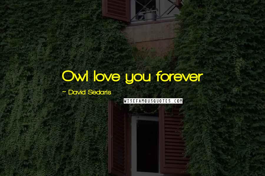 David Sedaris quotes: Owl love you forever