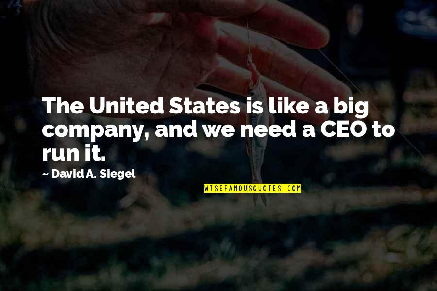 David Siegel Quotes By David A. Siegel: The United States is like a big company,