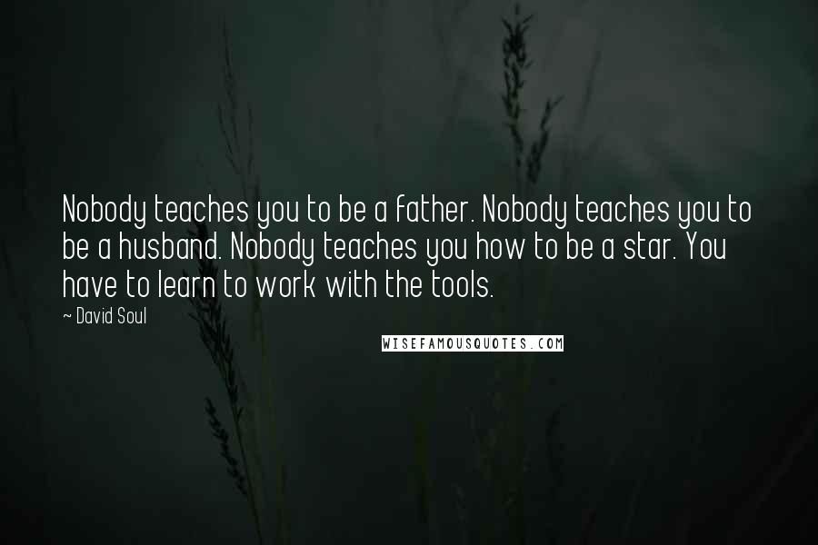 David Soul quotes: Nobody teaches you to be a father. Nobody teaches you to be a husband. Nobody teaches you how to be a star. You have to learn to work with the