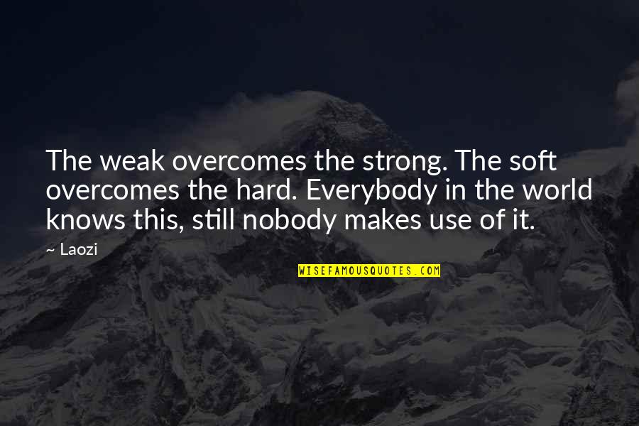 David Statue Quotes By Laozi: The weak overcomes the strong. The soft overcomes