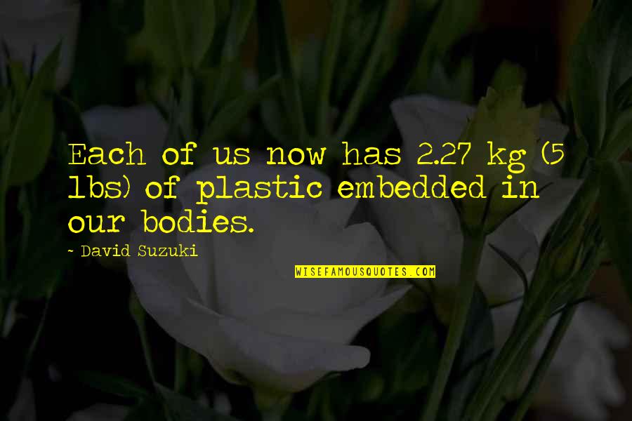 David Suzuki Environmental Quotes By David Suzuki: Each of us now has 2.27 kg (5