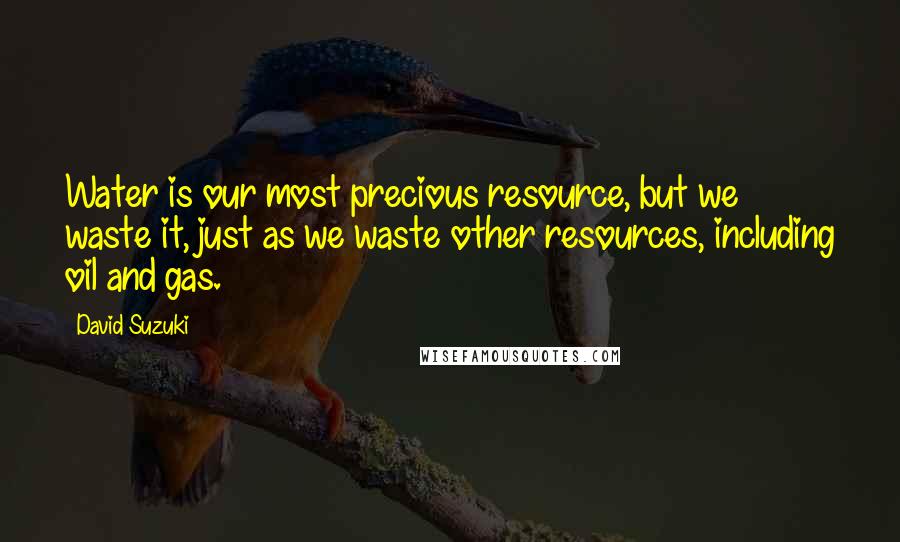 David Suzuki quotes: Water is our most precious resource, but we waste it, just as we waste other resources, including oil and gas. David Suzuki quotes: Water is our most precious resource, but we waste it, just as we waste other resources, including oil and gas.