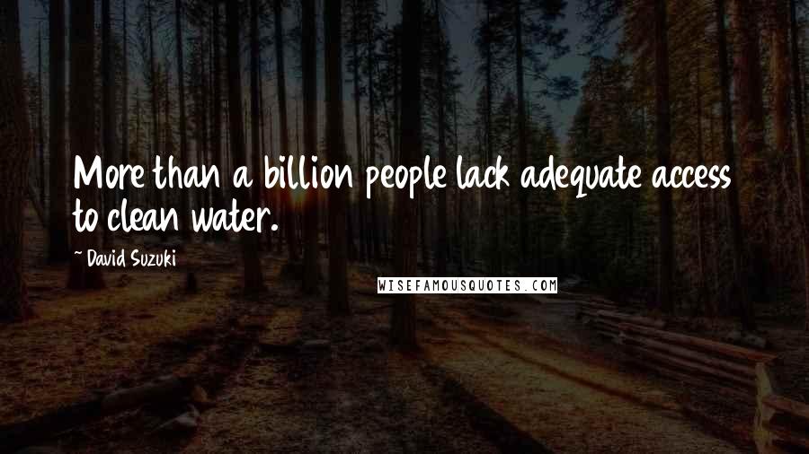 David Suzuki quotes: More than a billion people lack adequate access to clean water.