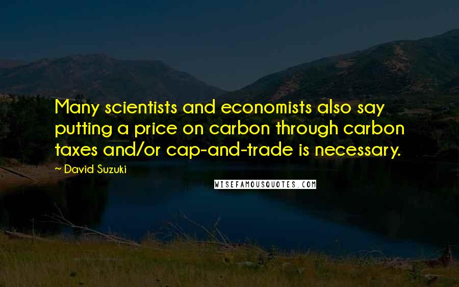 David Suzuki quotes: Many scientists and economists also say putting a price on carbon through carbon taxes and/or cap-and-trade is necessary.