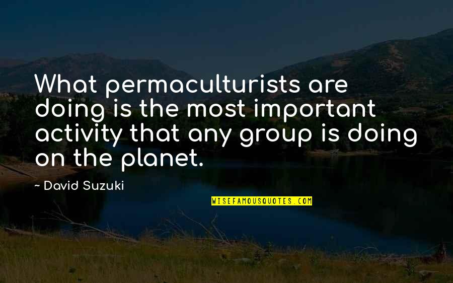 David Suzuki Quotes By David Suzuki: What permaculturists are doing is the most important