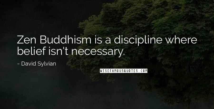 David Sylvian quotes: Zen Buddhism is a discipline where belief isn't necessary.