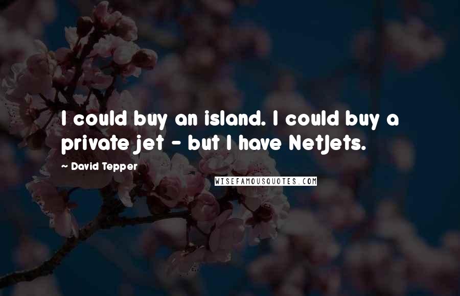 David Tepper quotes: I could buy an island. I could buy a private jet - but I have NetJets.