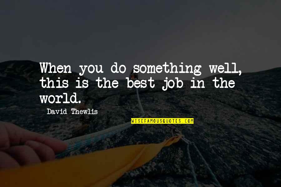 David Thewlis Quotes By David Thewlis: When you do something well, this is the
