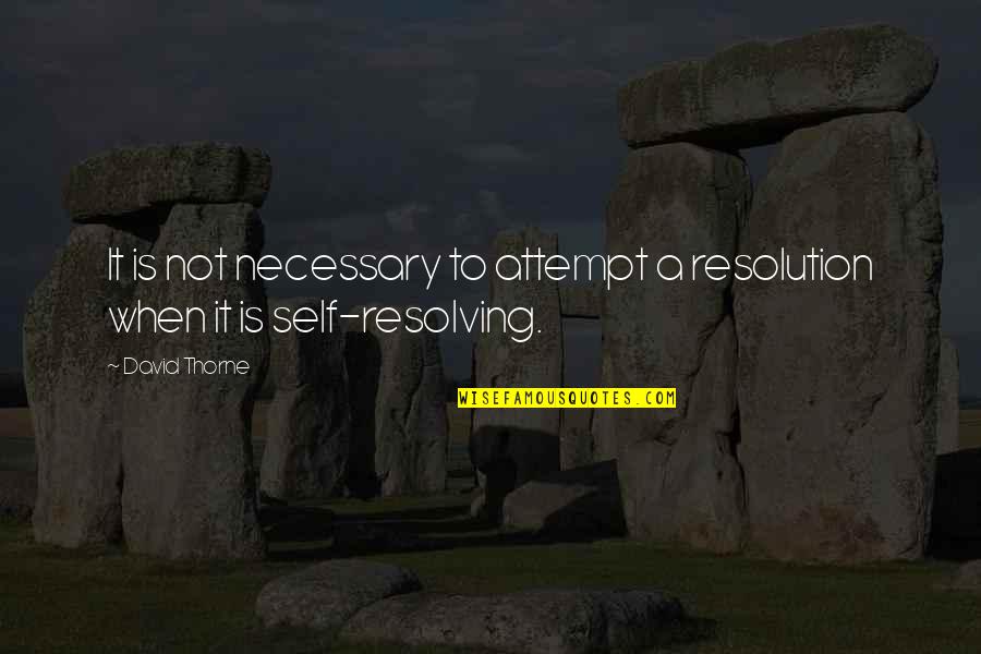 David Thorne Quotes By David Thorne: It is not necessary to attempt a resolution