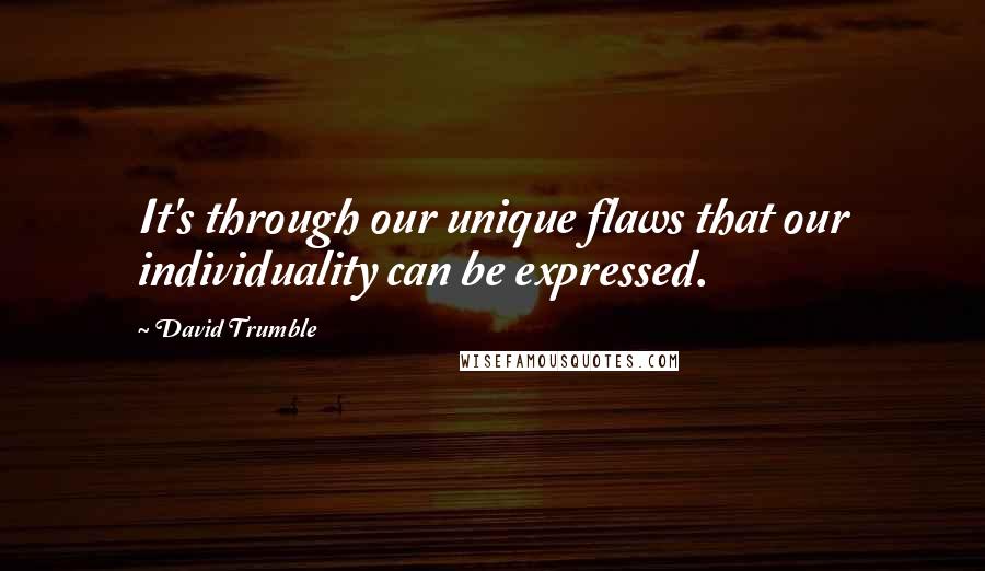 David Trumble quotes: It's through our unique flaws that our individuality can be expressed.