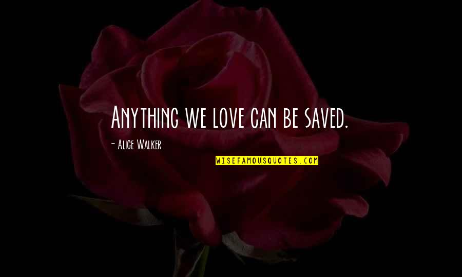 David Ulrich Hr Quotes By Alice Walker: Anything we love can be saved.