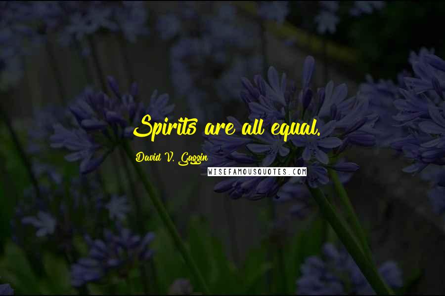 David V. Gaggin quotes: Spirits are all equal.