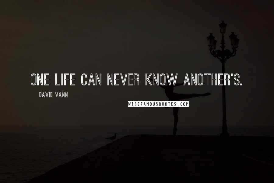 David Vann quotes: One life can never know another's.