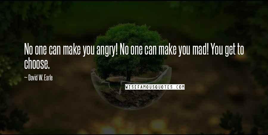 David W. Earle quotes: No one can make you angry! No one can make you mad! You get to choose.