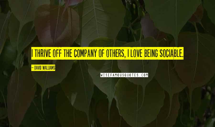 David Walliams quotes: I thrive off the company of others, I love being sociable.