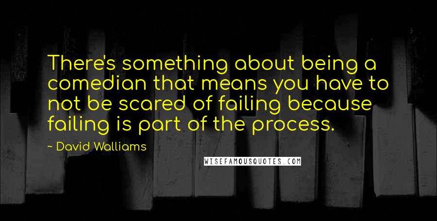 David Walliams quotes: There's something about being a comedian that means you have to not be scared of failing because failing is part of the process.