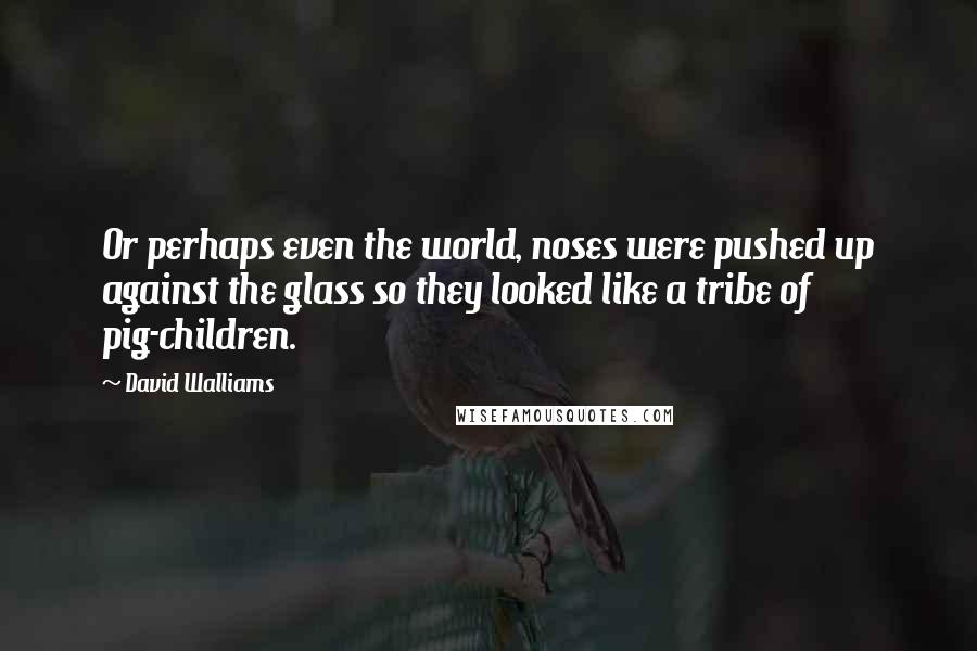 David Walliams quotes: Or perhaps even the world, noses were pushed up against the glass so they looked like a tribe of pig-children.