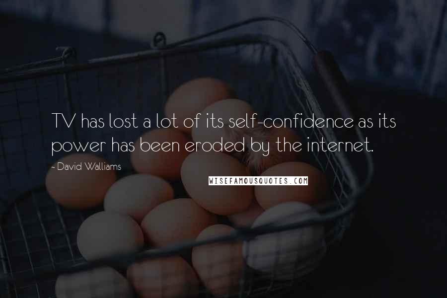 David Walliams quotes: TV has lost a lot of its self-confidence as its power has been eroded by the internet.