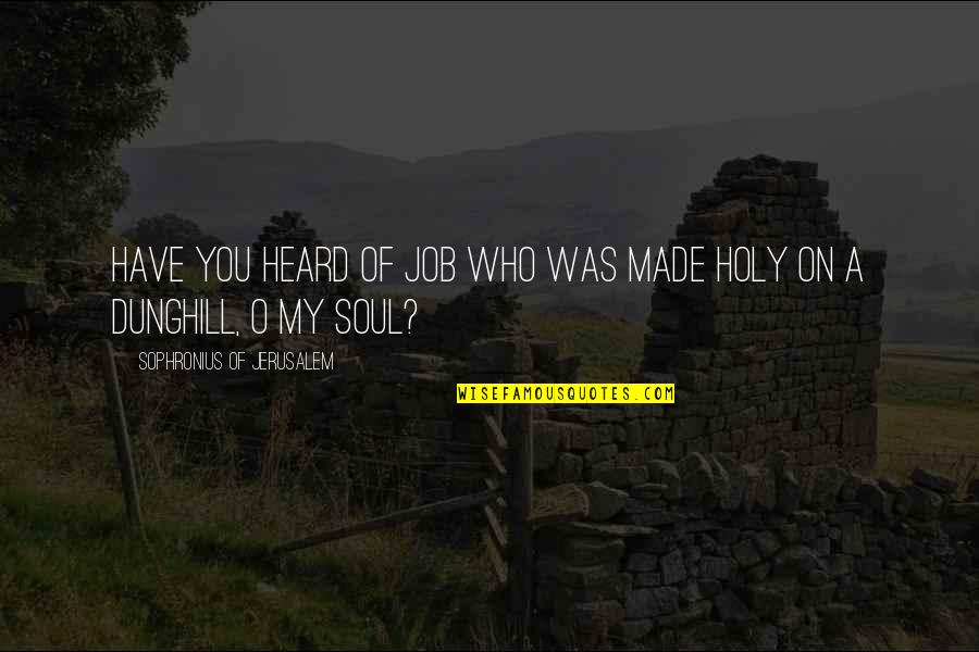 David Weatherford Quotes By Sophronius Of Jerusalem: Have you heard of Job who was made