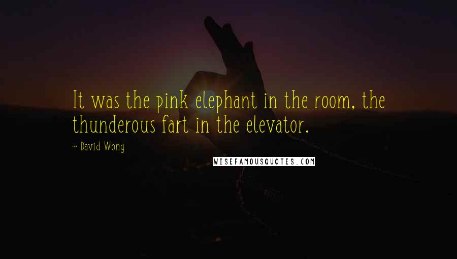 David Wong quotes: It was the pink elephant in the room, the thunderous fart in the elevator.