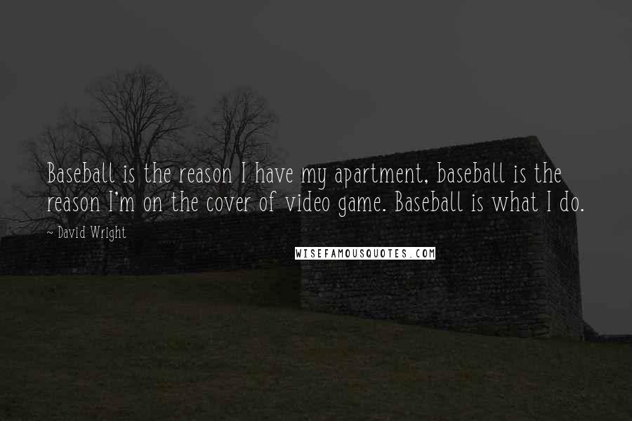 David Wright quotes: Baseball is the reason I have my apartment, baseball is the reason I'm on the cover of video game. Baseball is what I do.