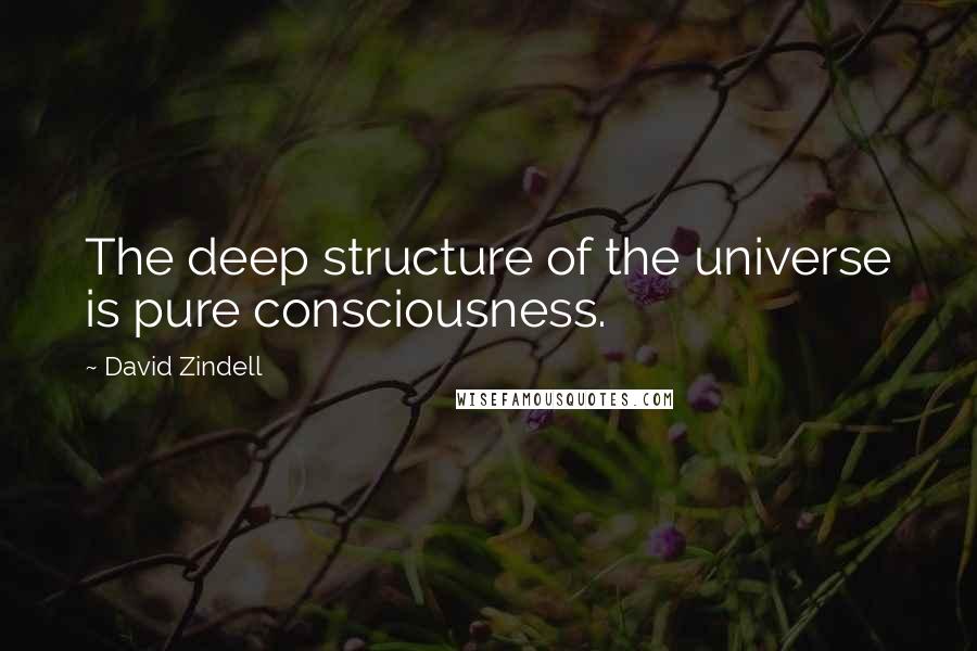 David Zindell quotes: The deep structure of the universe is pure consciousness. David Zindell quotes: The deep structure of the universe is pure consciousness.