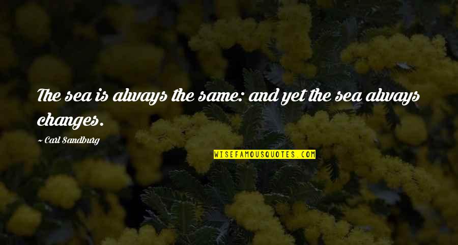 David Zinger Quotes By Carl Sandburg: The sea is always the same: and yet