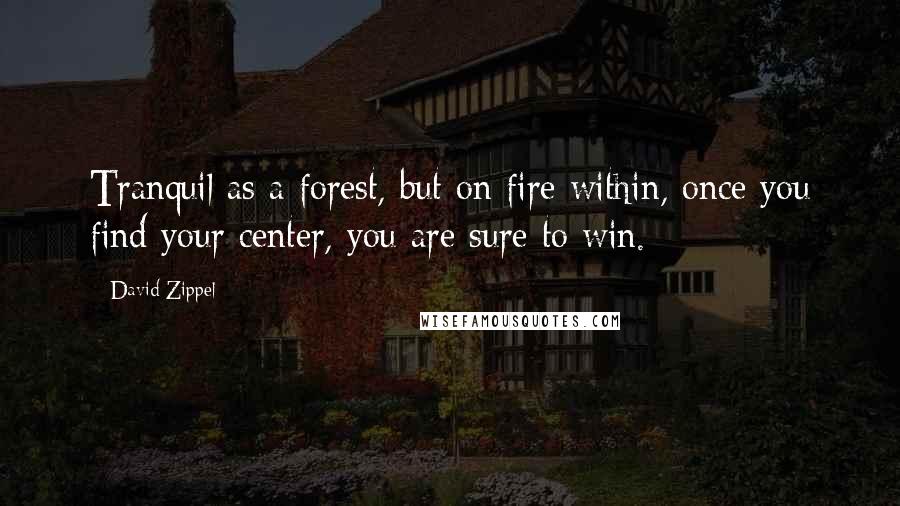 David Zippel quotes: Tranquil as a forest, but on fire within, once you find your center, you are sure to win.