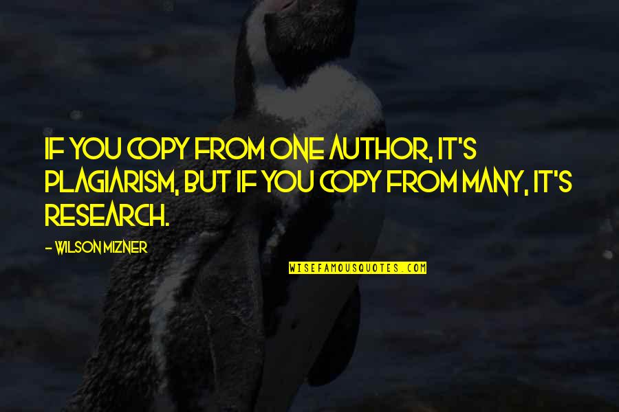 Davidf B Lentz Quotes By Wilson Mizner: If you copy from one author, it's plagiarism,