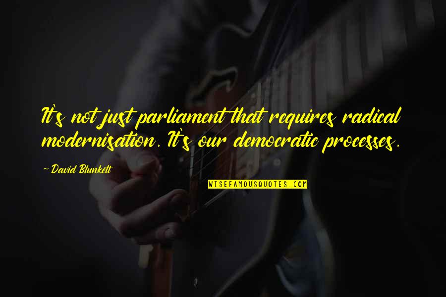 David's Quotes By David Blunkett: It's not just parliament that requires radical modernisation.